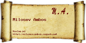 Milosev Ambos névjegykártya